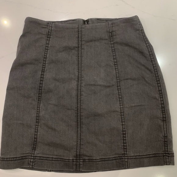 Free People Modern Femme Denim Mini Gray - Picture 2 of 4